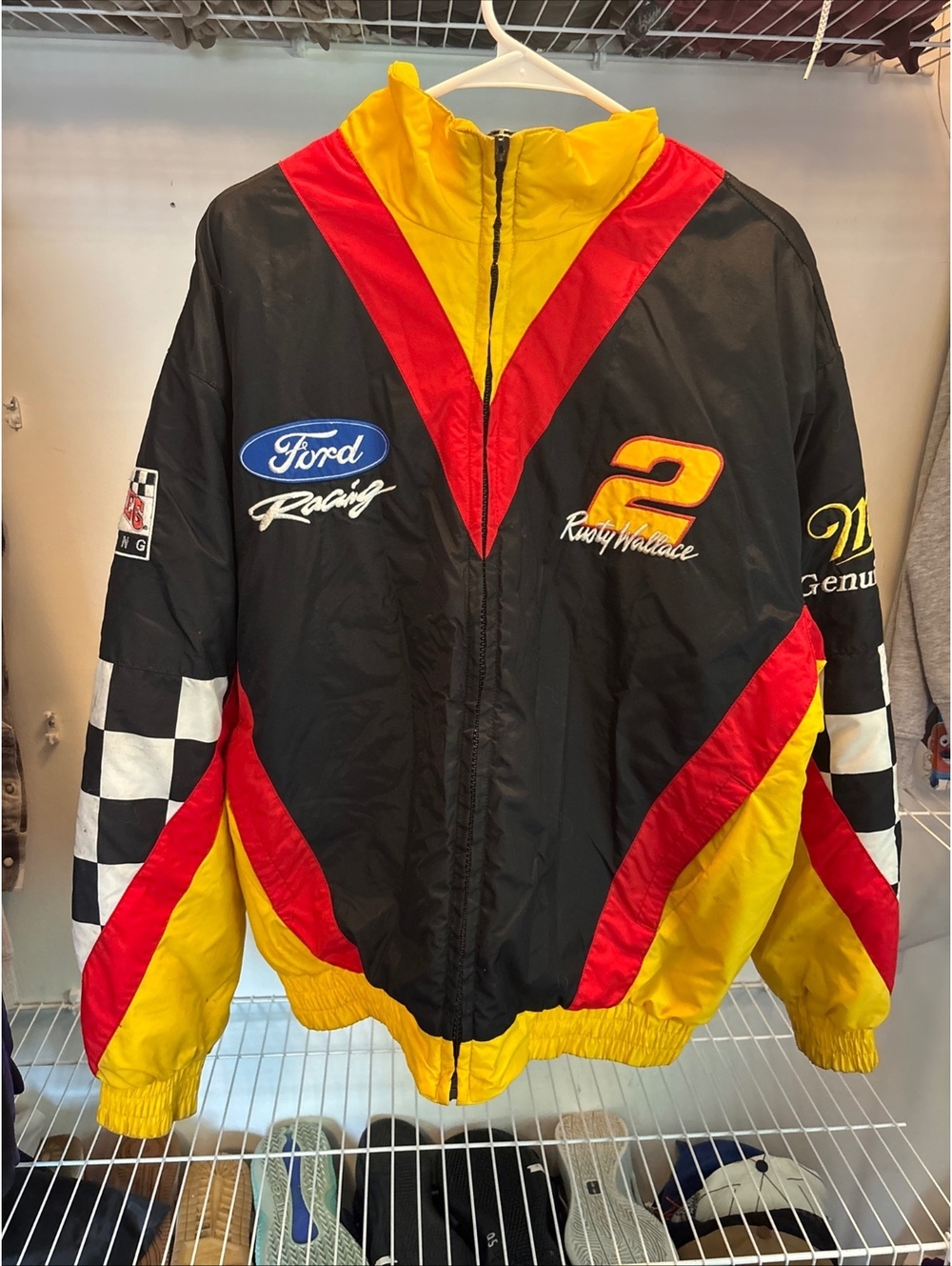 Vintage Rusty Wallace #2 Racing Jacket with Miller Genuine &